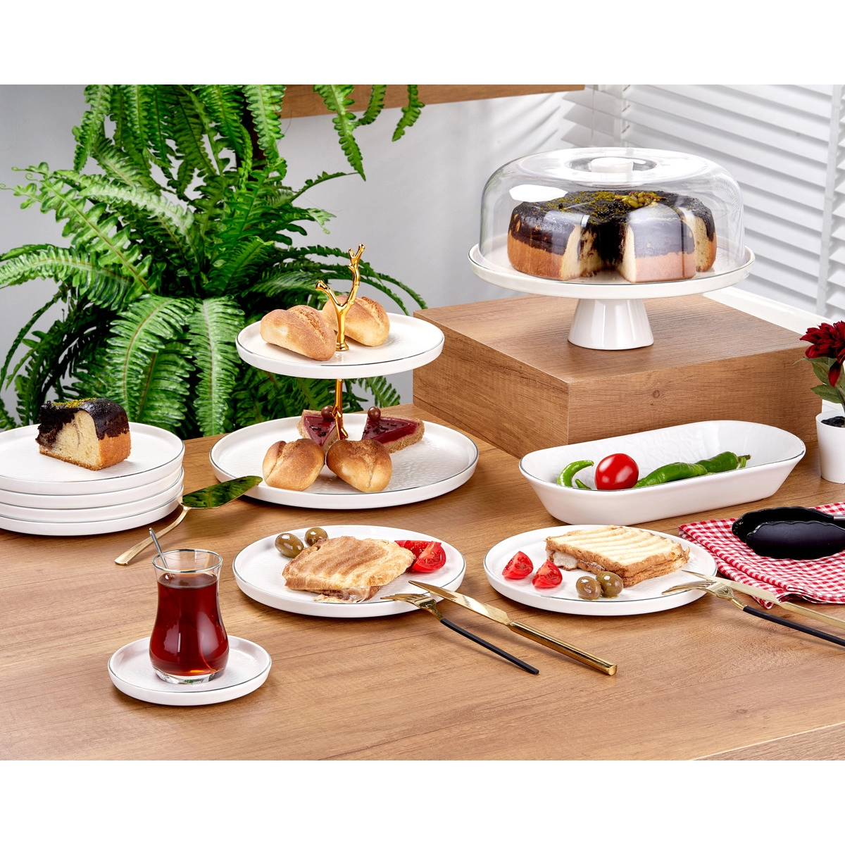 Taç Ornella İkram Seti 28 Parça Platin - TAC-4057